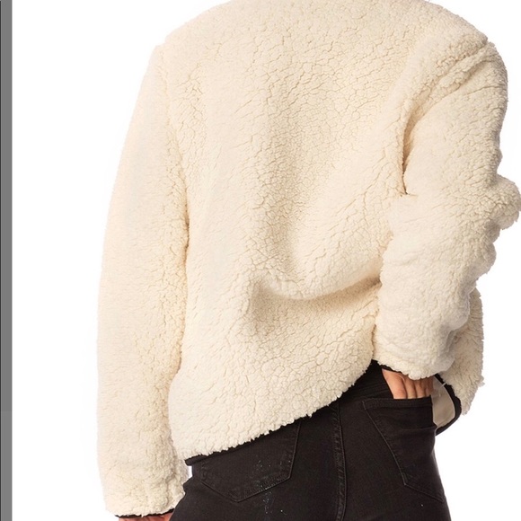 Ivory Sail Zip-Up Sherpa Jacket size L - Picture 3 of 4